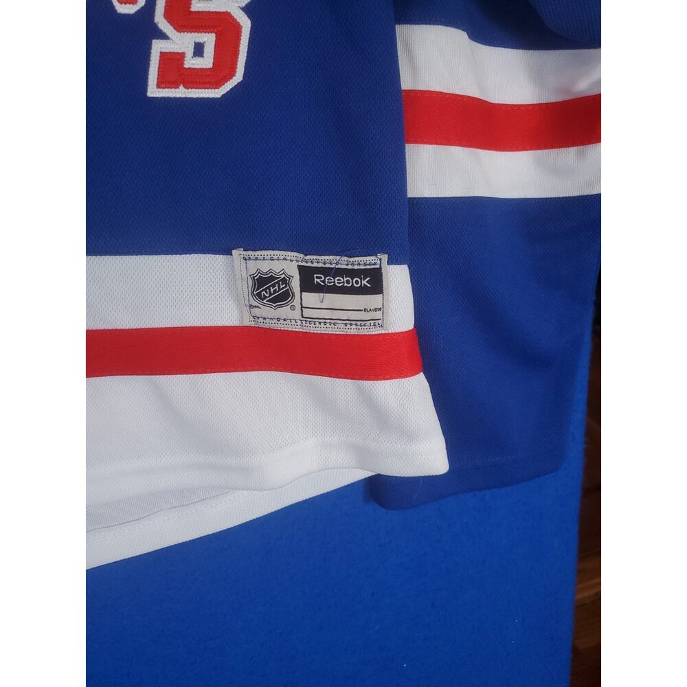 Reebok NY Rangers Mika Zibanejad 93 Blue Lace Up Hockey Jersey Women Size Large - Picture 8 of 16